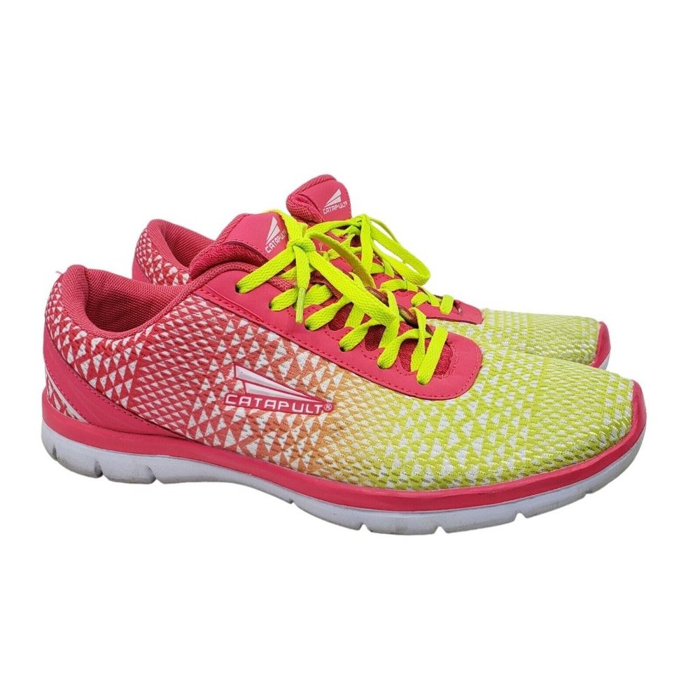 Catapult Athletic Running Shoes Sneakers Workout Pink Neon Green Womens Size 11